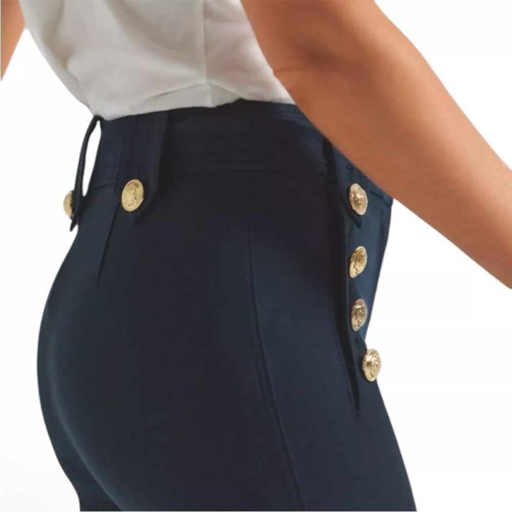 Derek Lam 10 Crosby Robertson Cropped Flare Sailor Trouser Pants Navy Size 16 - Picture 3 of 16